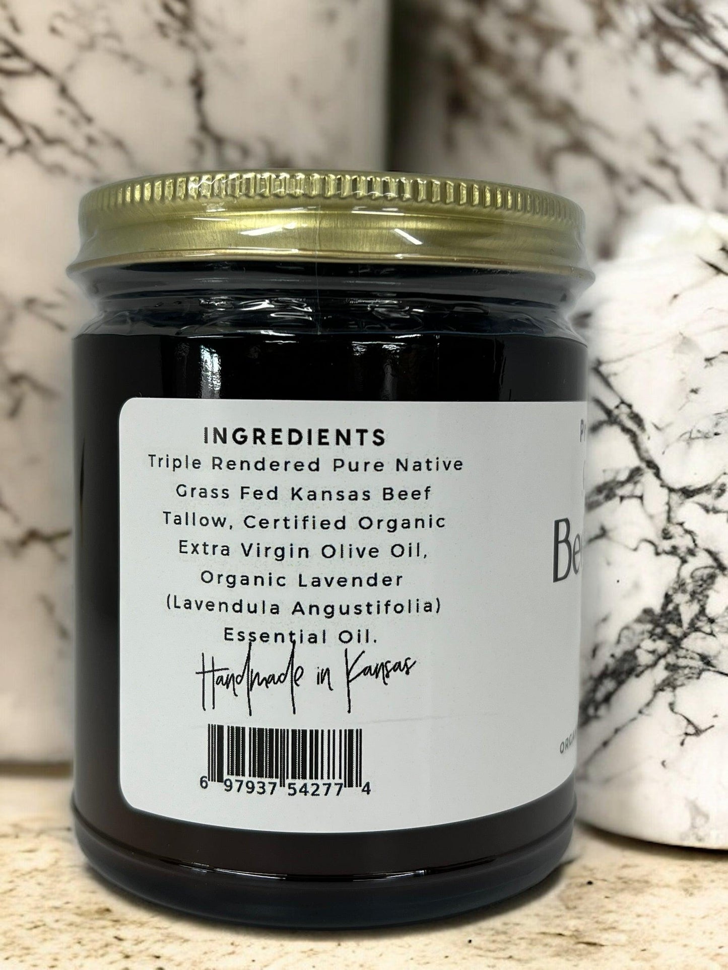 Beef Tallow Balm - 2 oz - Grown and Made in USA - Organic Grass Fed and Finished Tallow - Moisturizing Skin Care