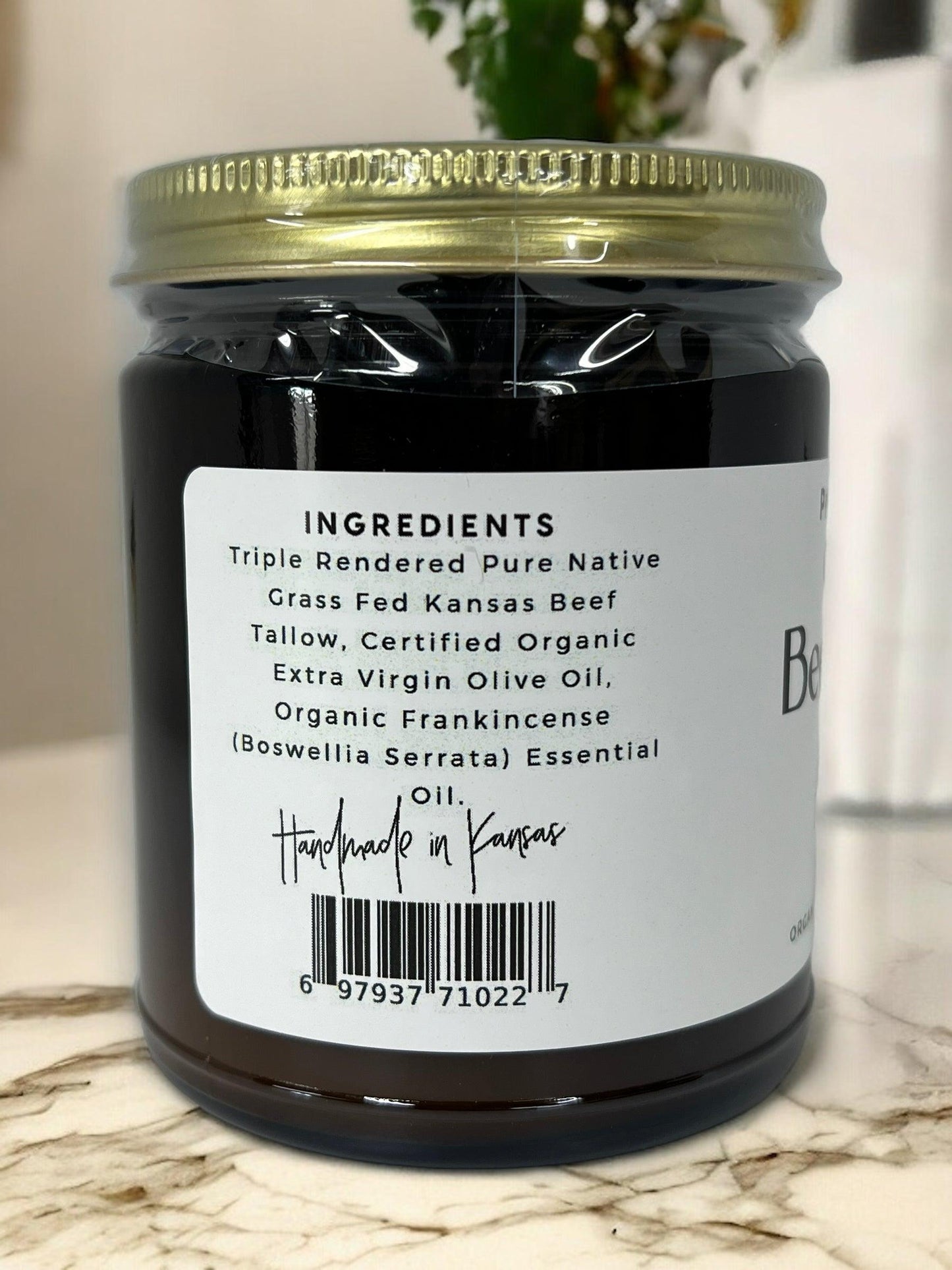 Beef Tallow Balm - 2 oz - Grown and Made in USA - Organic Grass Fed and Finished Tallow - Moisturizing Skin Care