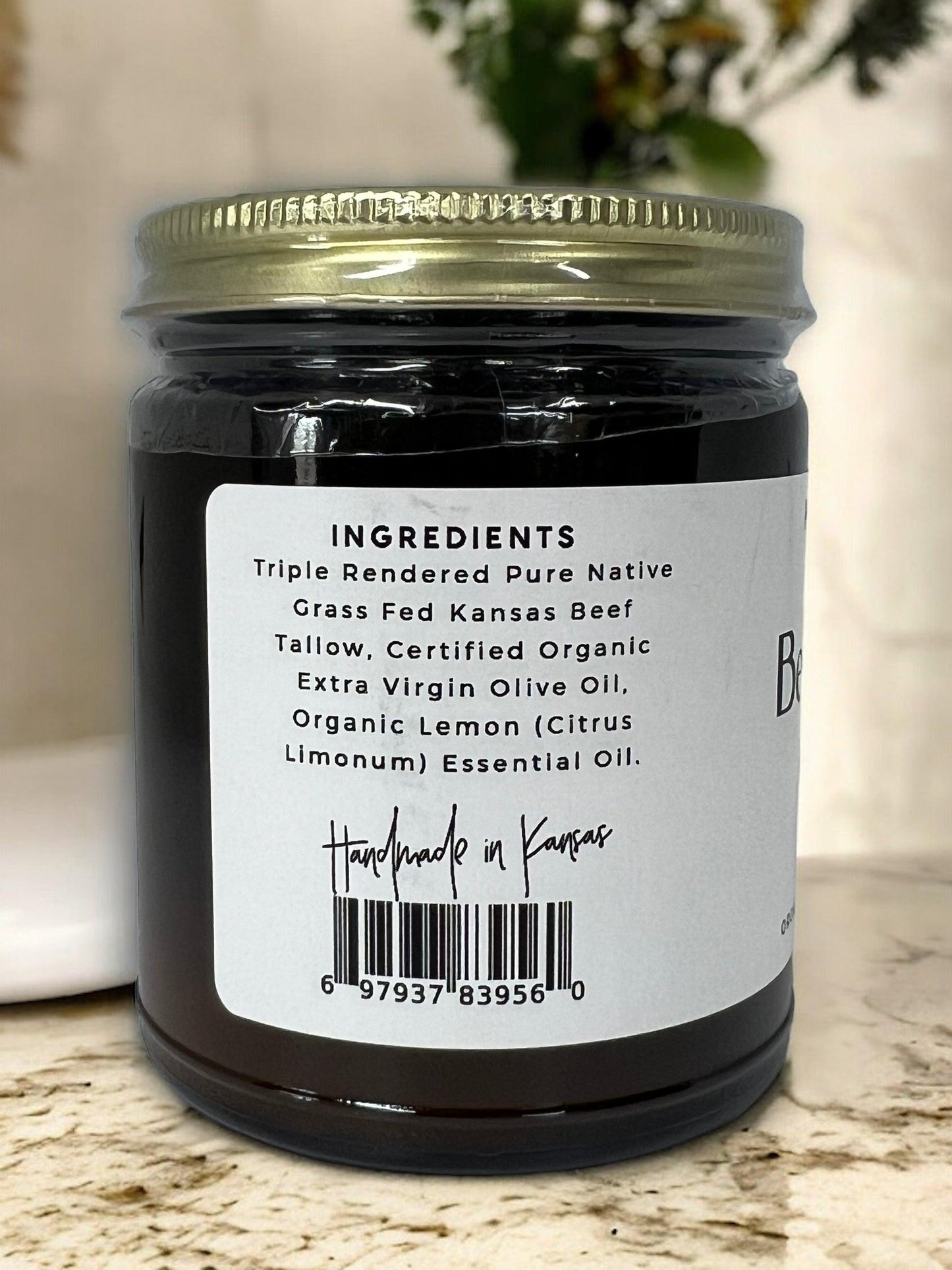 Beef Tallow Balm - 2 oz - Grown and Made in USA - Organic Grass Fed and Finished Tallow - Moisturizing Skin Care