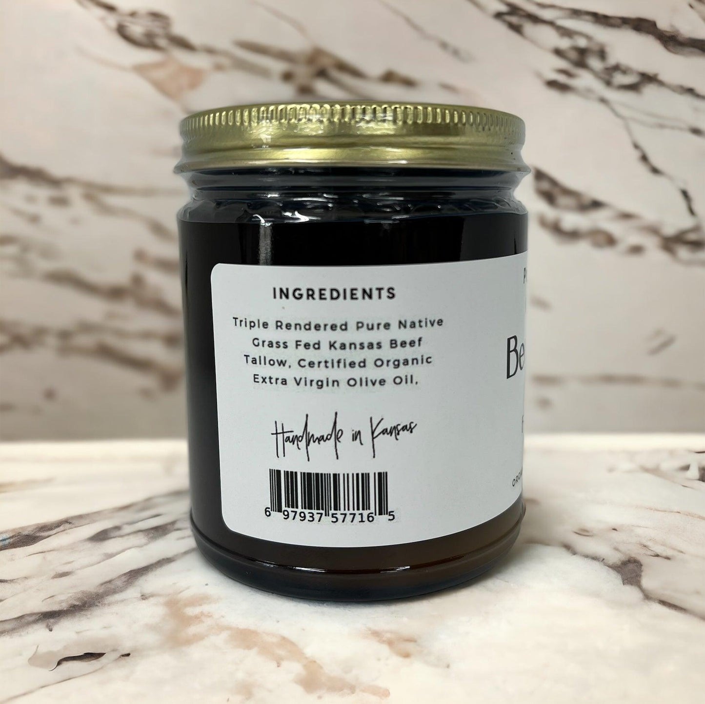 Beef Tallow Balm - 2 oz - Grown and Made in USA - Organic Grass Fed and Finished Tallow - Moisturizing Skin Care