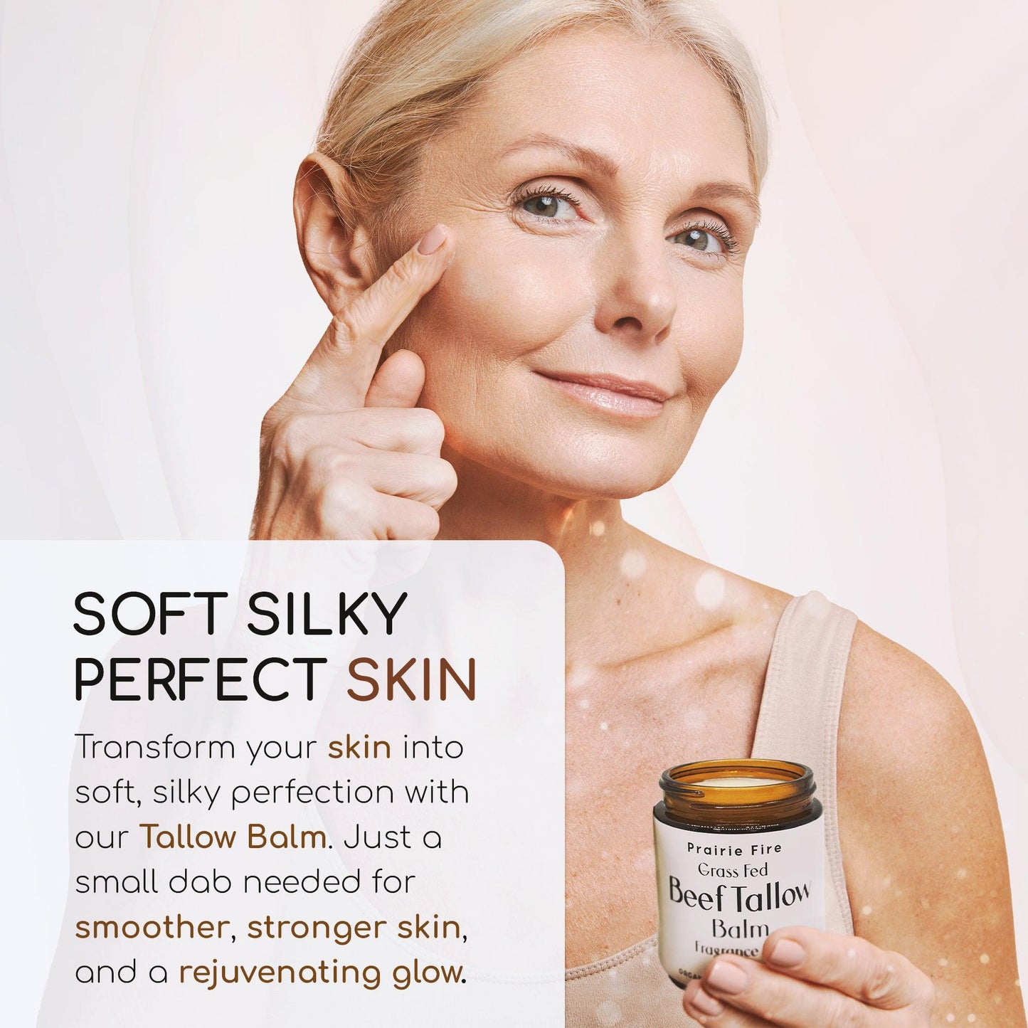 Beef Tallow Balm - 2 oz - Grown and Made in USA - Organic Grass Fed and Finished Tallow - Moisturizing Skin Care