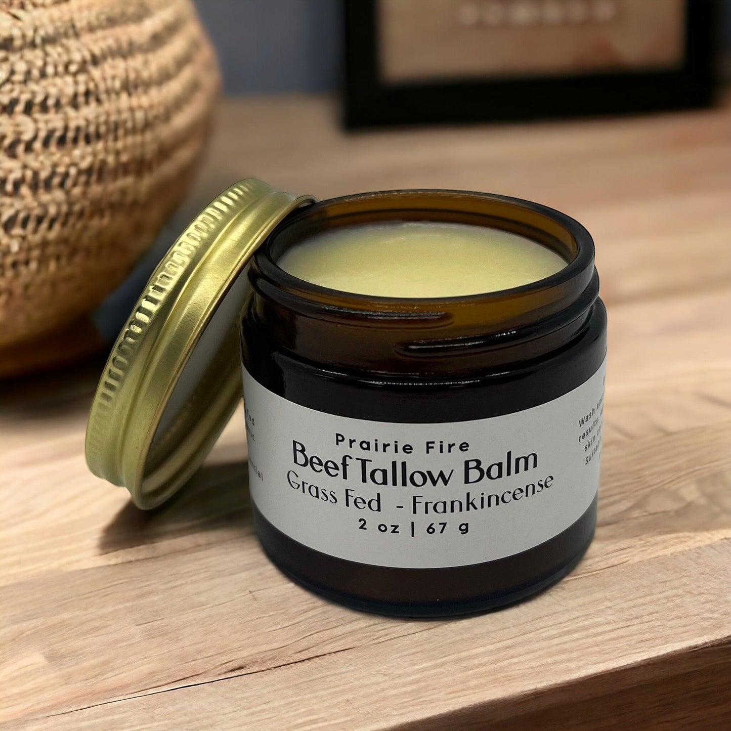 Beef Tallow Balm - 2 oz - Grown and Made in USA - Organic Grass Fed and Finished Tallow - Moisturizing Skin Care