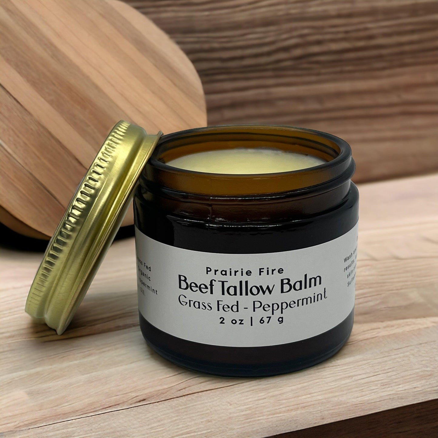 Beef Tallow Balm - 2 oz - Grown and Made in USA - Organic Grass Fed and Finished Tallow - Moisturizing Skin Care