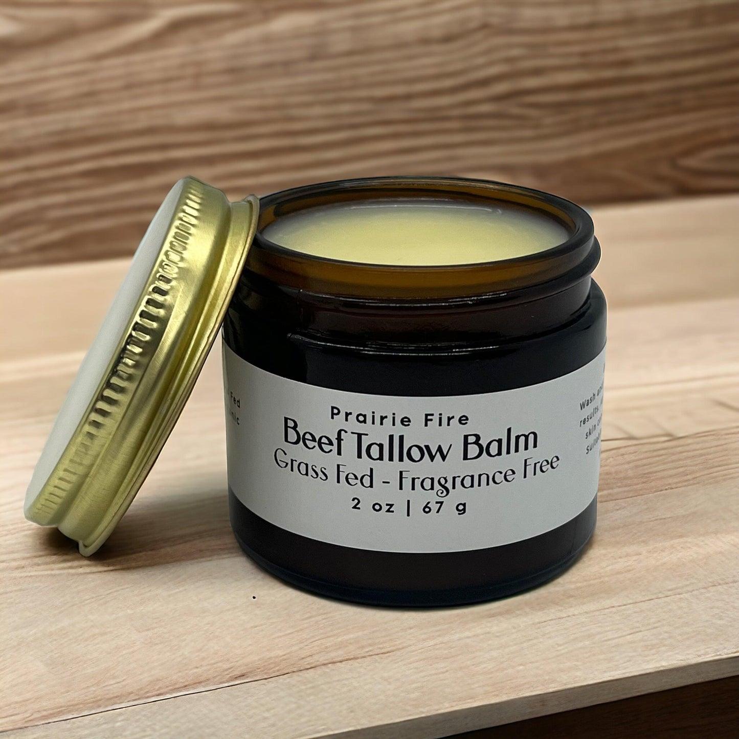 Beef Tallow Balm - 2 oz - Grown and Made in USA - Organic Grass Fed and Finished Tallow - Moisturizing Skin Care