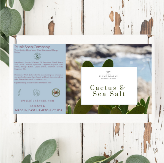 Cactus and Sea Salt Scented Artisian Bar of Soap with Shea Butter, Mango Butter and Coco Butter