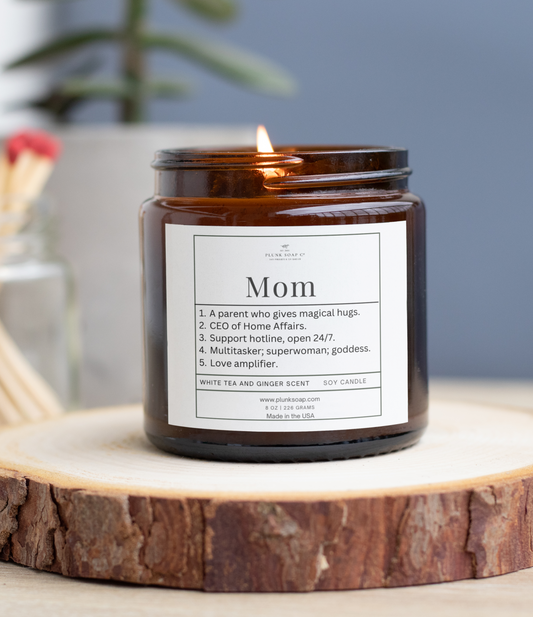 Mother's Day "Mom" Funny Scented Soy Candle 8 oz Glass Jar:  Mother's Day