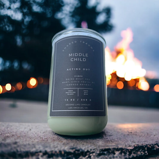 Shared Trauma: Middle Child Candle  - 12.5 Oz, Crackling Wood Wick