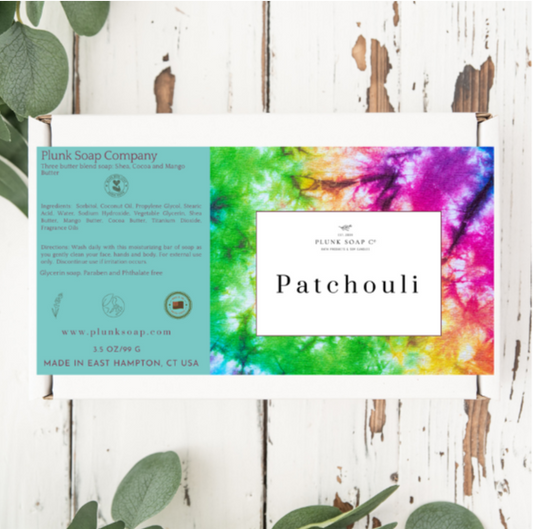 Patchouli Scented Artisian Orange Bar of Soap with Mango Butter, Shea Butter and Coco Butter