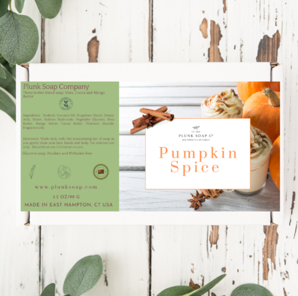 Pumpkin Spice Scented Artisian Bar of Soap with Mango Butter, Shea Butter and Coco Butter