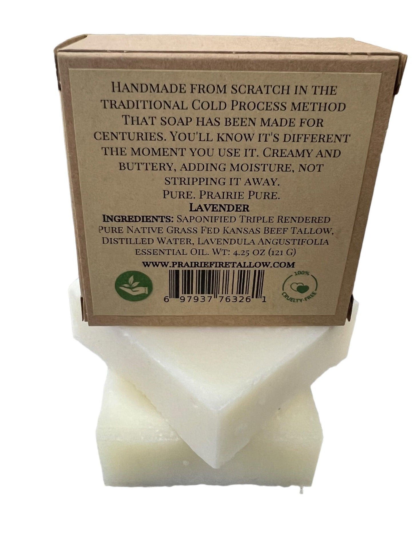 Pure Beef Tallow Soap Bar, (3 Pack) Made in USA -  Grass Fed and Finished - Face, Body and Hair - Cleans, Moisturizes, Soothes, and Hydrates. Natural and Organic
