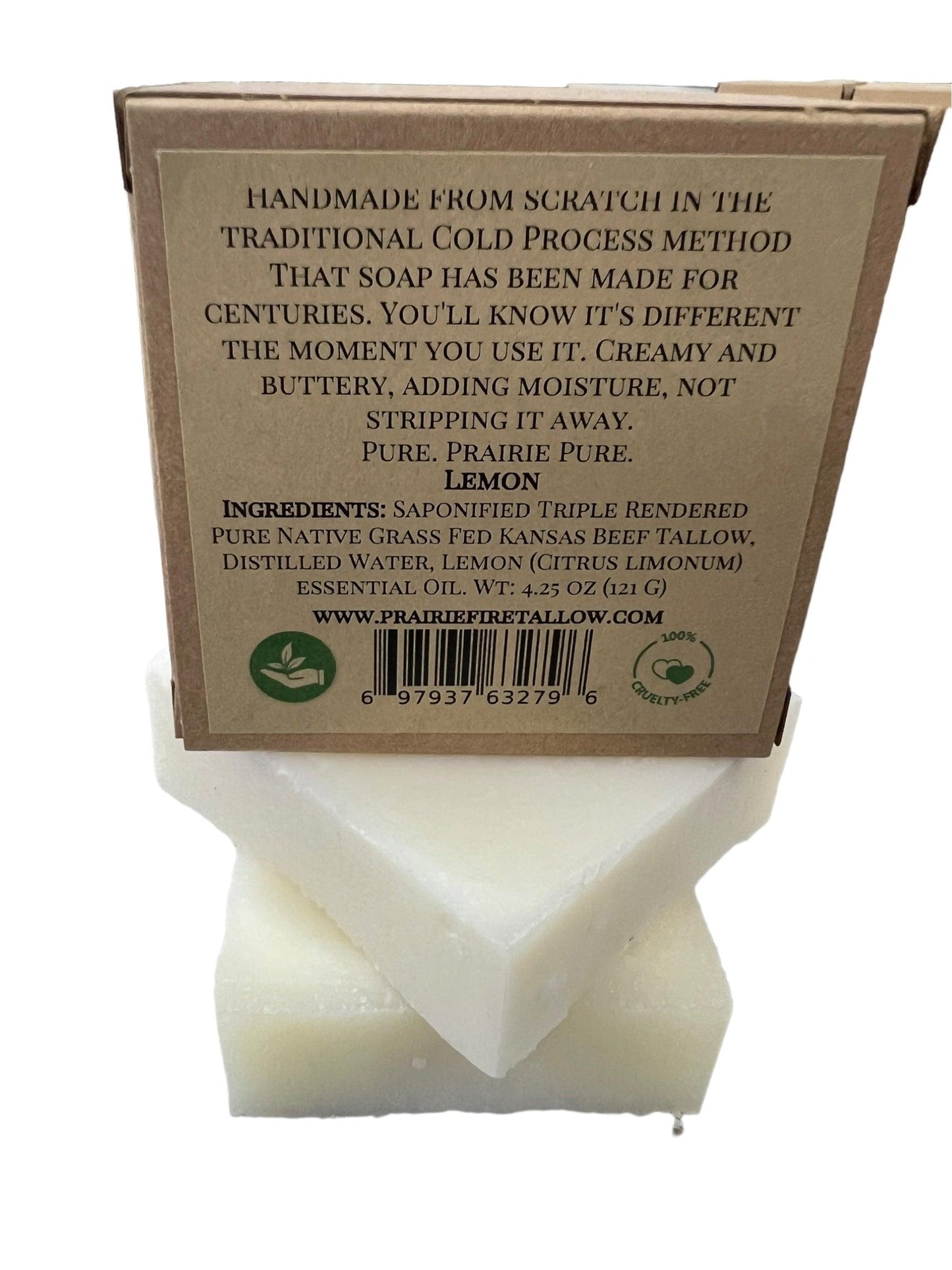 Pure Beef Tallow Soap Bar, (3 Pack) Made in USA -  Grass Fed and Finished - Face, Body and Hair - Cleans, Moisturizes, Soothes, and Hydrates. Natural and Organic