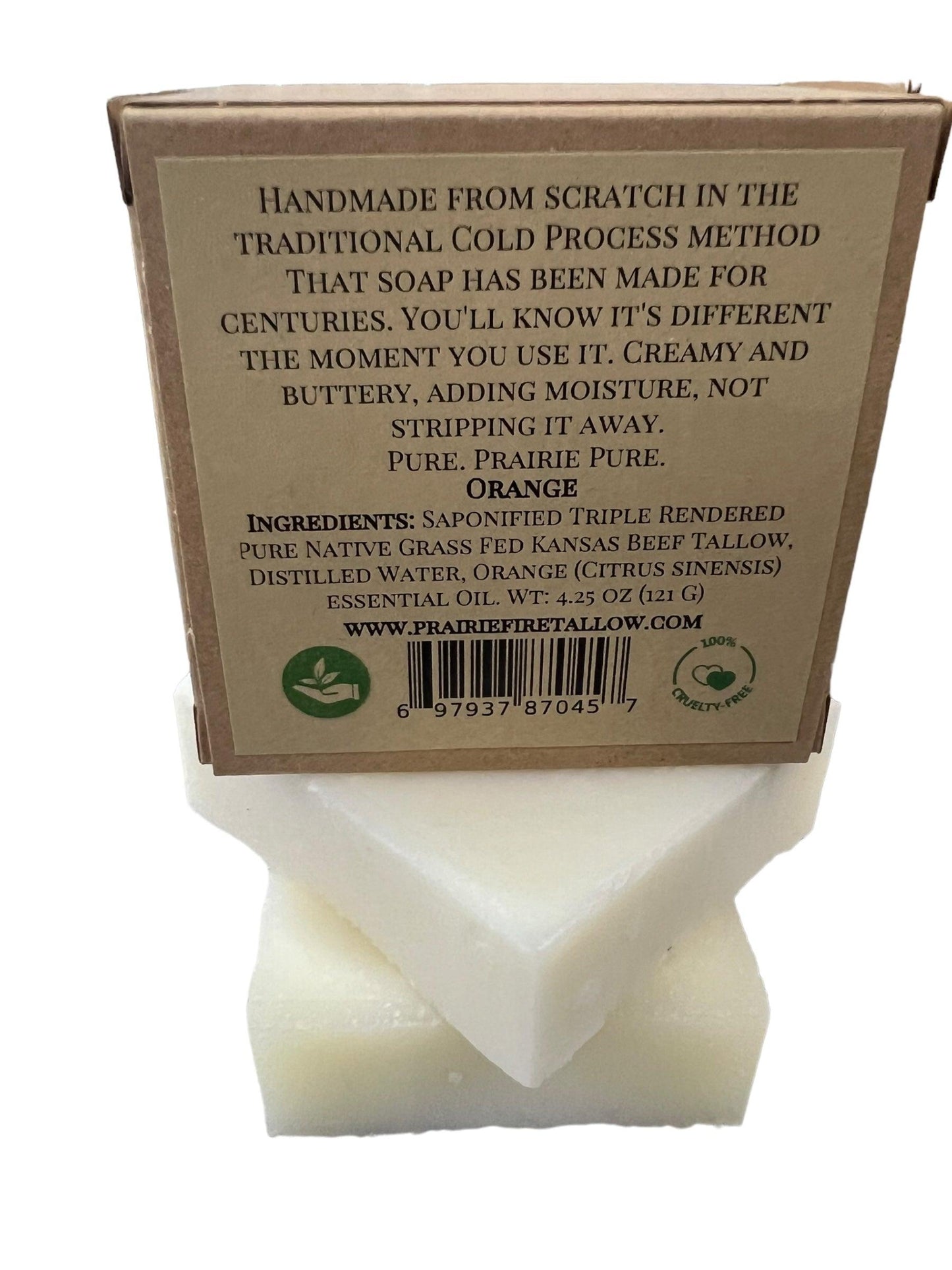 Pure Beef Tallow Soap Bar, (3 Pack) Made in USA -  Grass Fed and Finished - Face, Body and Hair - Cleans, Moisturizes, Soothes, and Hydrates. Natural and Organic